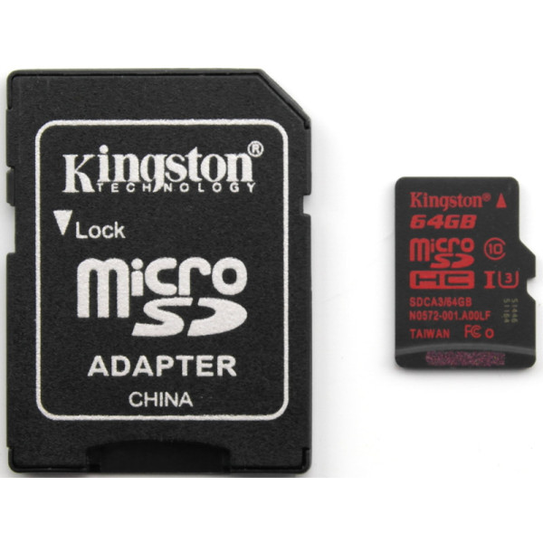 Карта пам'яті Kingston 4K microSDXC 64GB Class 10 UHS-I U3 R90/W80MB/s